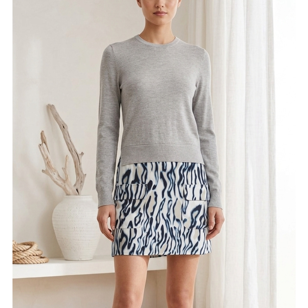 Equipment Mixed Media Layered Sweater Dress Size XS Wool Cashmere Silk Pockets